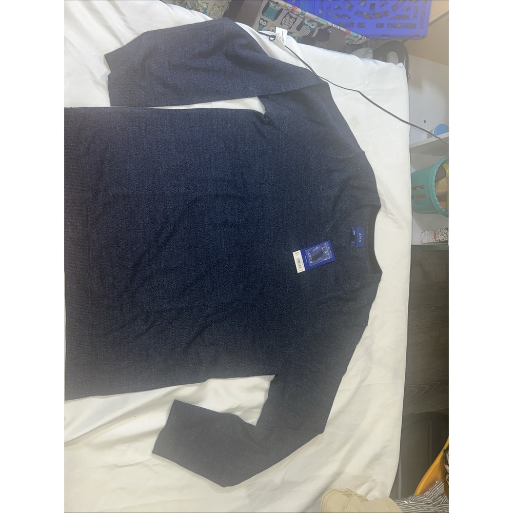 Apt.9 Mens Sweater C-large Blue V-neck Retail $56 NWT Christmas Pics So Soft 251 - Picture 2 of 9
